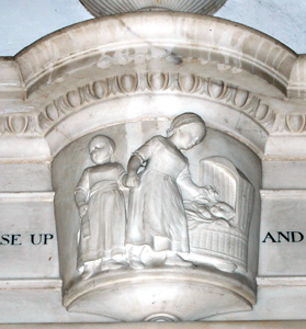 Detail of the memorial to Harriet Whitbread May 2010
